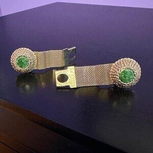 Vintage 70s Jade mesh cufflinks